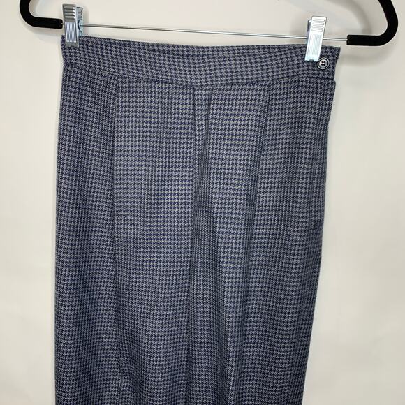 Casual Corner Blue Gray Houndstooth Wool Trousers XS 26" waist - Picture 4 of 7